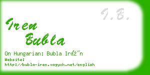 iren bubla business card